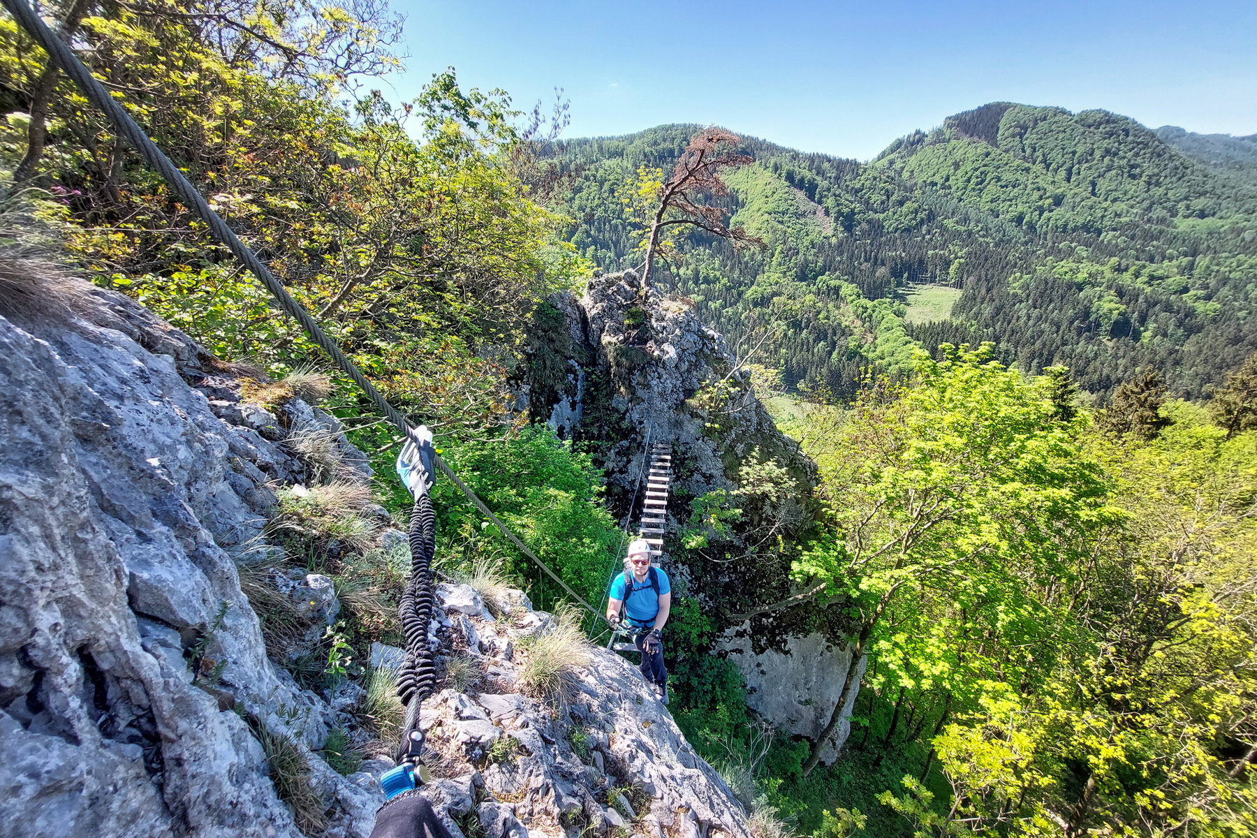 Nach der Nepalbrücke des Rabensteiner Klettersteigs. Foto: Alice Frischherz